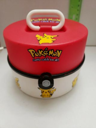 1999 Pokemon Case - Poke Ball Carry Case Pikachu Vintage Fast