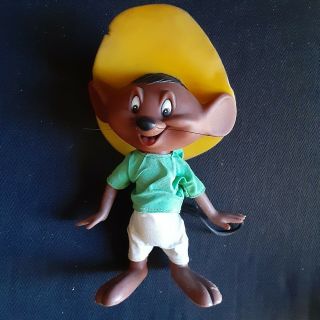 Vintage 1970 Speedy Gonzales Dakin Looney Tunes 7.  5” Rubber Figure