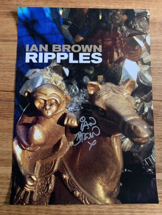 Ian Brown Hand Signed Poster Direct Fr Record Company Stone Roses Indie