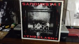 The Clash Sandinista Vinyl 3 X Lp With Poster/lyrics Insert Vg,  /vg