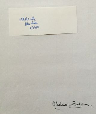 Abdus Salam Handsigned Signature Attached To 12 X 8 Page.