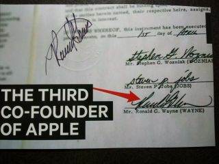 Ronald Wayne Authentic Hand Signed Autograph 4x6 Photo Co Founder Apple Computer