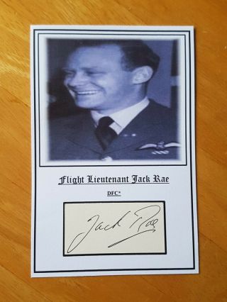 Wwii Raf Rnzaf Siege Of Malta Spitfire Fighter Ace Flt Lt Jack Rae Dfc Signed
