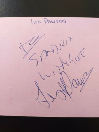 Signed Page From Autograph Book Of British Comedy Star Les Dawson