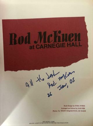 Rod McKuen - Softcover Book Signed 2