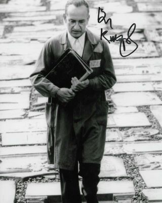 10 " X 8 " B&w Photo  Hand Signed By Sir Ben Kingsley " Schindler 