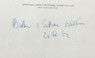 Rab Butler (of Saffron Walden).  Handsigned Signature On Personal Notepaper.