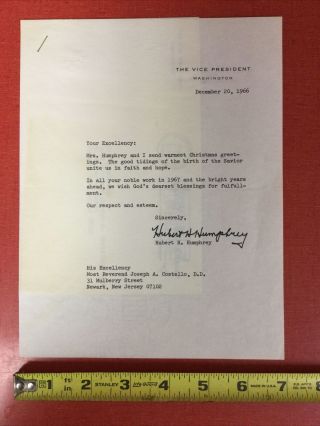 Hubert H.  Humphrey - Signed Typed Letter Dec.  20,  1966 - U.  S.  Vice President