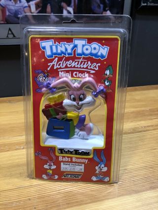 1990 Vintagr Warner Bros Tiny Toon Adventures Mini Clock Babs Bunny Nelsonic K5
