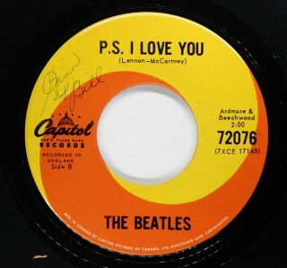 Beatles Canada Pressing 45rpm Love Me Do B/w P.  S.  I Love You Hear