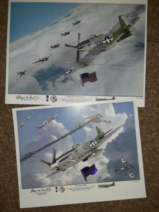 6 American Fighter Ace Of Iwo Jima Wwii Abner Aust Autographs Authentic