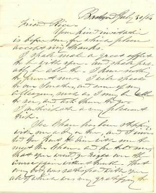 Civil War John B.  Alley Autograph Letter Signed 1864 Maine Tour Coastal Defenses