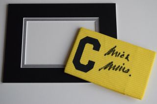 Mick Mills Signed Captains Armband Display Ipswich Town Aftal Proof &