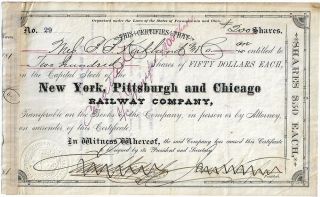 Civil War Major General James Scott Negley Signed 1881 Rr Bond