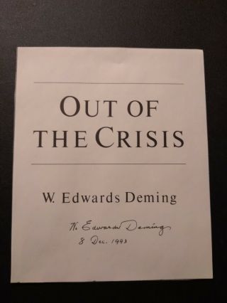 W Edwards Deming Signed Clip Dec 1993