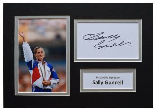 Sally Gunnell Signed Autograph A4 Photo Display Olympic Hurdles Aftal