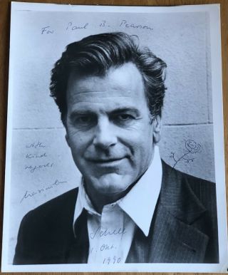 Academy Award Winning Actor Maximilian Schell Autographed Photo & Letter