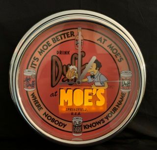 Simpsons Light Up Wall Clock,  Drink Duff At Moe 