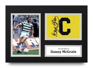 Danny Mcgrain Signed A4 Captains Armband Photo Display Celtic Autograph