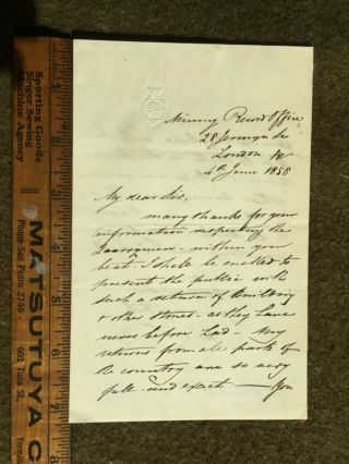 1856 Handwritten Letter Signed Robert Hunt Scientist Author Of Poetry Of Science