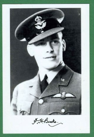 Percival Beake Wwii Raf Battle Of Britain Pilot 2v Signed 4x6 Photo E19142