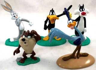 (5) Warner Bros Looney Tunes Figurine By Applause Bugs Bunny Daffy Taz Sylvester