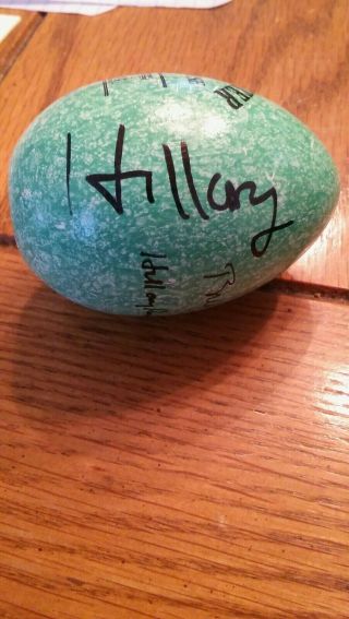 Hillary Clinton Signed 1996 White House Easter Egg