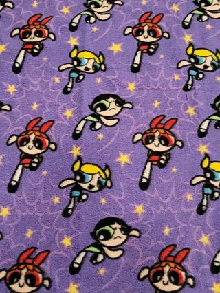 Vintage Cartoon Network Powerpuff Girls Purple Throw Blanket 2