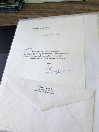 George Burns Typed Letter Signed With Envelope Letterhead Actor Comedian 2