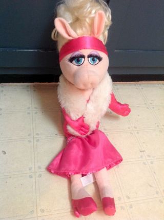 Disney Store The Muppets Miss Piggy Fashion Pink Glam Tall Plush Toy Rare