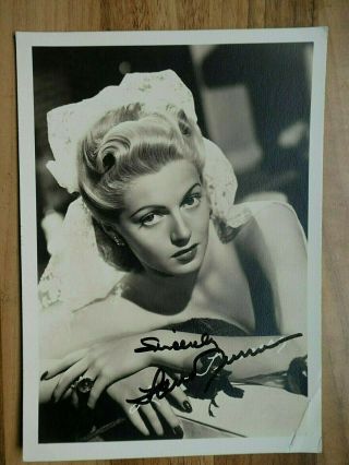 Vintage Signed Photo Of Lana Turner (1921 - 1995)