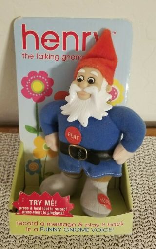 Rare Vintage Henry The Talking Gnome By Twos Company Voice Recorder Nos