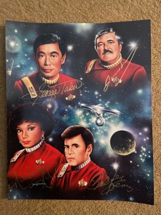 Star Trek Series 8x10 Photo Autographed Doohan,  Nichols,  Koenig,  Takei