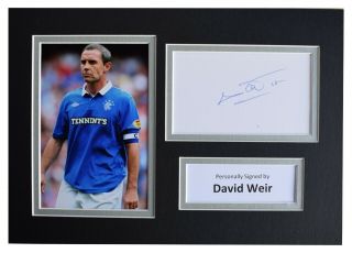 David Weir Signed Autograph A4 Photo Mount Display Rangers Football Aftal