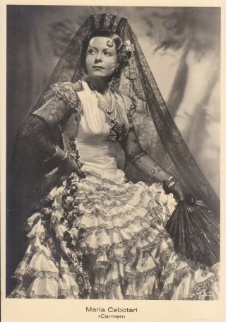 Opera Singer Postcard Maria Cebotari Soprano As Carmen