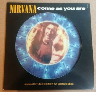 Nirvana 12 " Picture Disc Come As You Are Uk 1992 Dgc Limited Edition Press