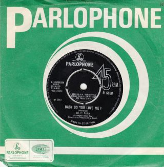 Billy Fury Beyond The Shadow/ Baby Do You Love Me 1967 Rock Pop Ex