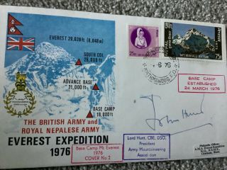 British Army Everest Expedition Signed First Day Cover Signed By Lord Hunt Dso