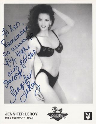 Jennifer Leroy Signed Bikini Promo Playboy Playmate Autographed 02/1993