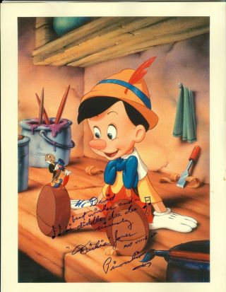 Dickie Jones (1927 - 2014) Signed Autographed Photo Voice Of Pinocchio Disney Dick