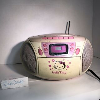 Hello Kitty Compact Disc Player Radio Tape Recorder 2008 Kt2028h Tested&working