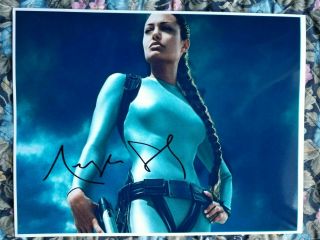 Tomb Raider Angelina Jolie Signed Autograph 8.  5 X 11 Photo