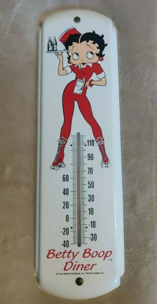 Betty Boop Vintage Advertising Thermometer Betty Boop Diner Metal Tin Sign