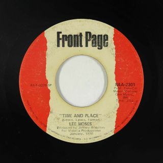 Funk/deep Soul 45 - Lee Moses - Time And Place - Front Page - Mp3