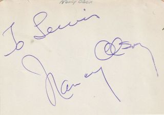 US Actress & Pin Up NANCY OLSON (Sunset Boulevard) signed album page 2
