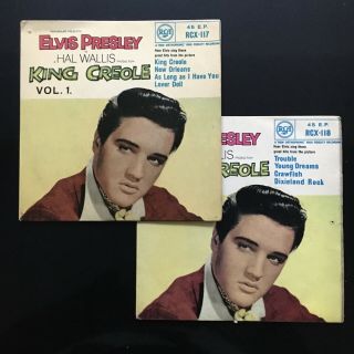 Elvis Presley King Creole Vol 1 & 2 Rca Uk 2 X 7” 45 E.  P.  Vinyl 1958