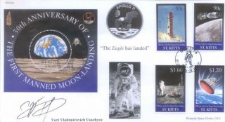 Cc64 1999 Apollo Nasa Moonlanding Space Fdc Hand Signed Cosmonaut Usachyov
