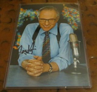 Larry King Tv & Radio Host Signed Autographed Photo Cnn Married 8 Times