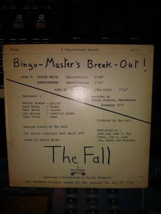 The Fall ‎– Bingo - Master ' s Break - Out - 7 