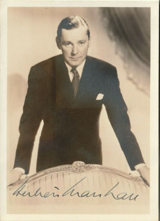 Hitchcock 1930 Murder & Foreign Correspondent Herbert Marshall Signed Vintg 5x7